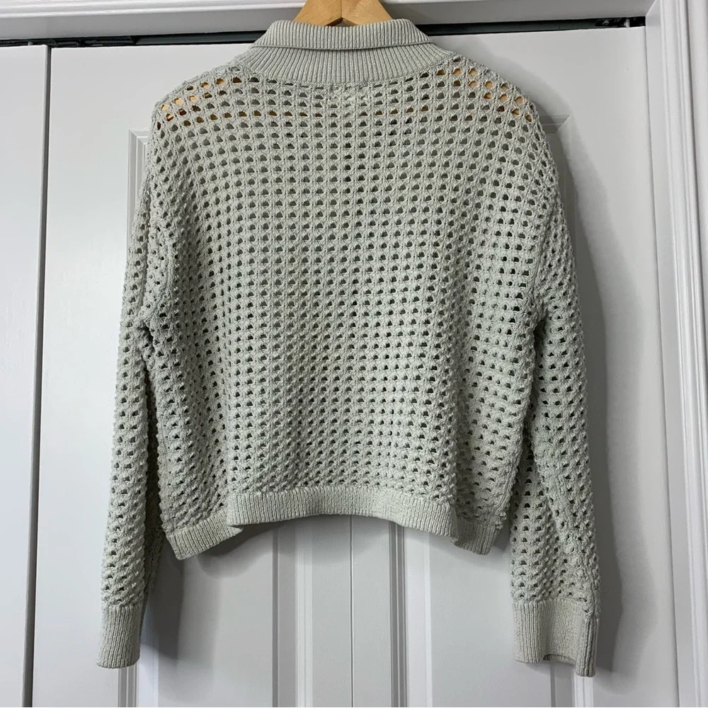 H&M Beige Button-Up Open Knit Cardigan Size US M - Picture 6 of 12
